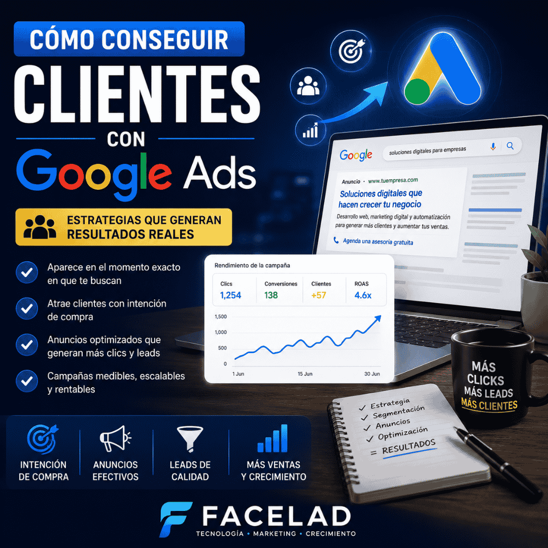 Home - FACELAD Company 37 cómo conseguir clientes con Google Ads